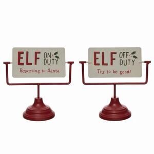 Transpac Elf On Duty Reporting To Santa Off Duty Try To Be Good Reversible Sign